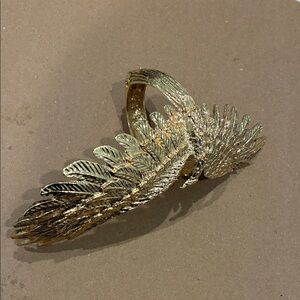 Gold Feather Cuff Bracelet